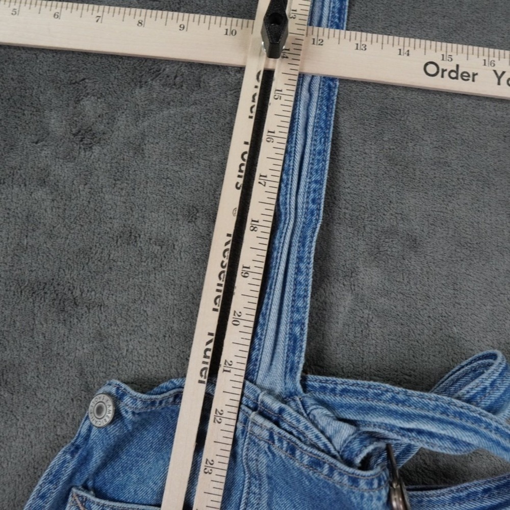 American Eagle  Tomgirl Overalls Womens S BlueRelaxed Denim Logo Streetwear 7840 - Picture 9 of 15